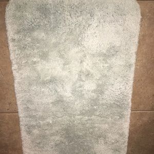 Light Blue Plush Memory Foam Bath Mat
